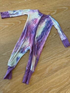 Little Sleepies Purple Pink Tie Dye Zippy | 3-6 Months